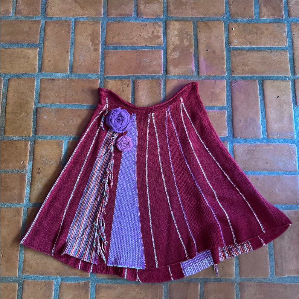 Elegant Burgundy and Purple Women's knitted Skirt